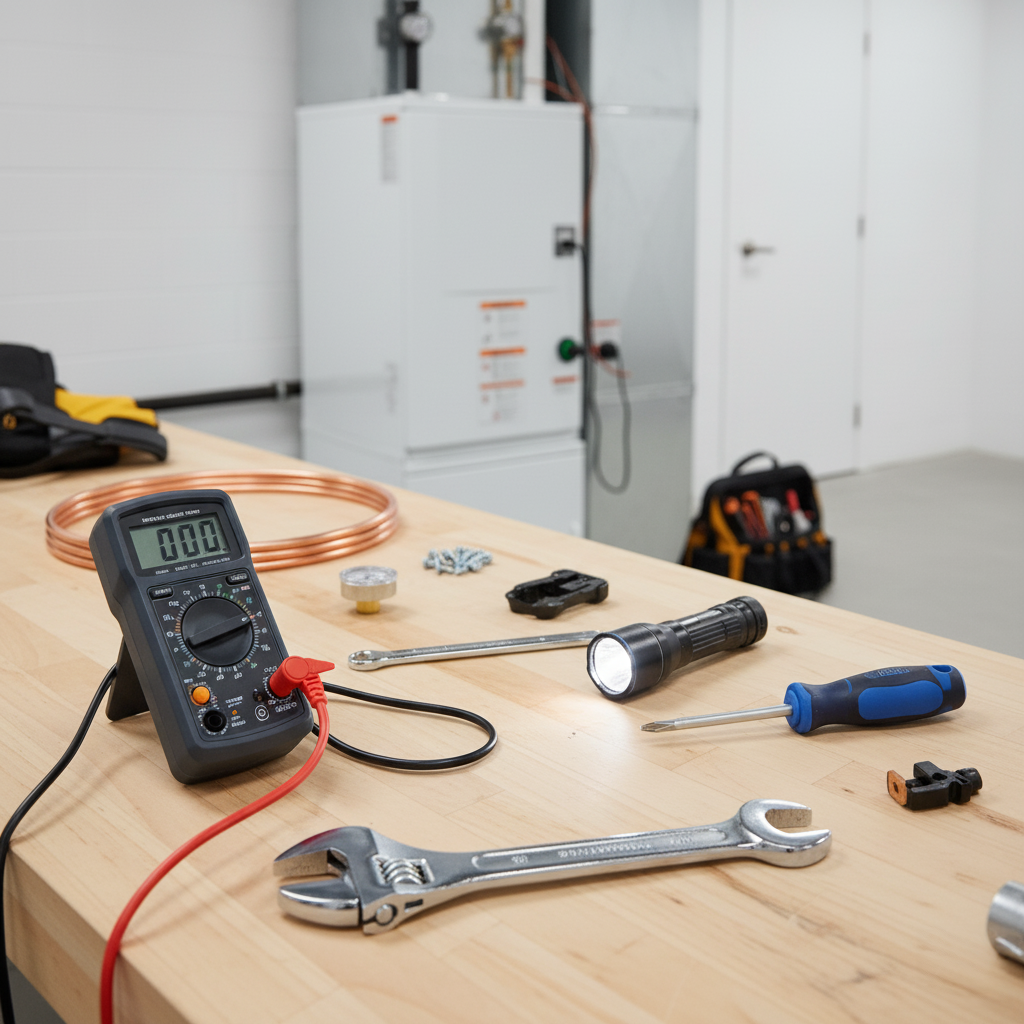 HVAC maintenance tools and equipment for professional furnace service