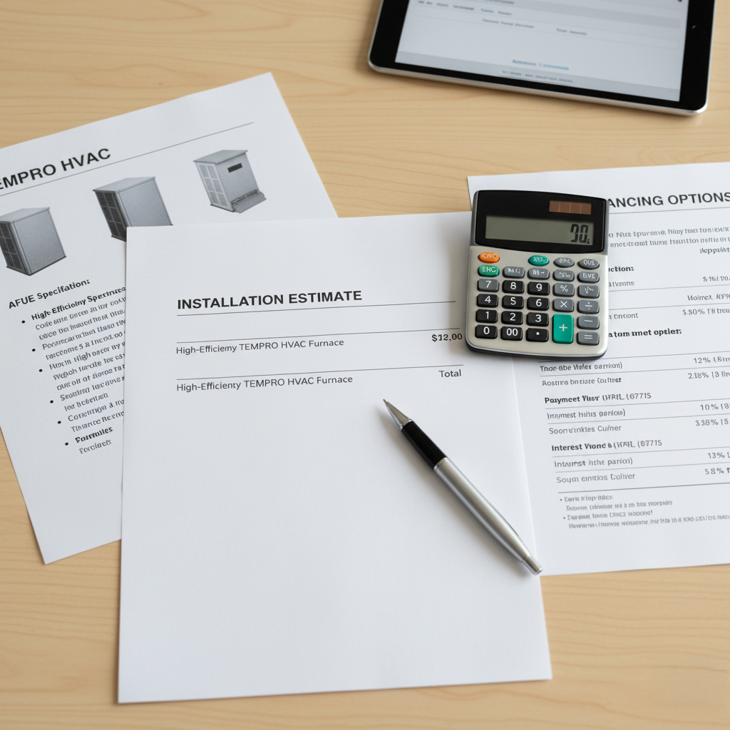 Comparison between old inefficient furnace and new modern high-efficiency furnace